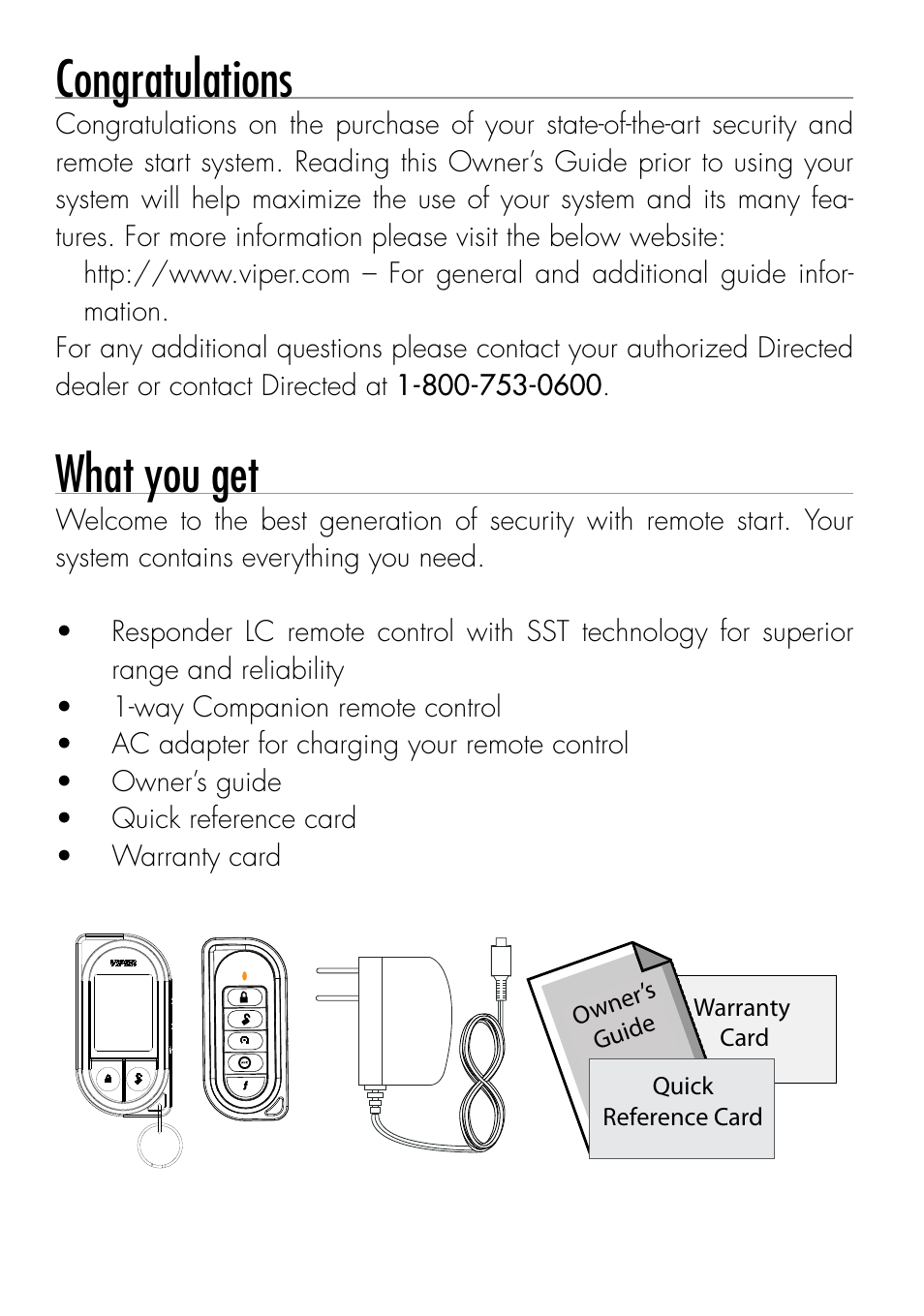 What you get | Viper 5901 User Manual | Page 2 / 65