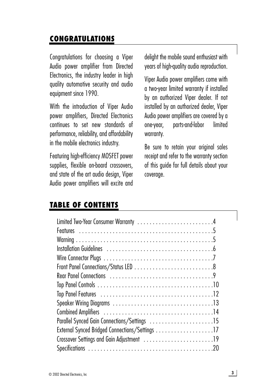 Viper 1100.5 User Manual | Page 3 / 22