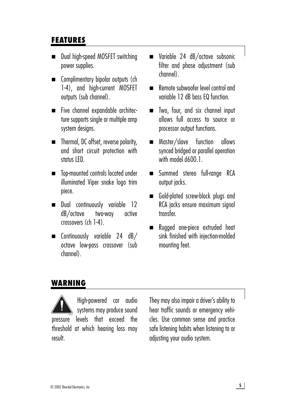 Viper 1100.5 User Manual | Page 5 / 22