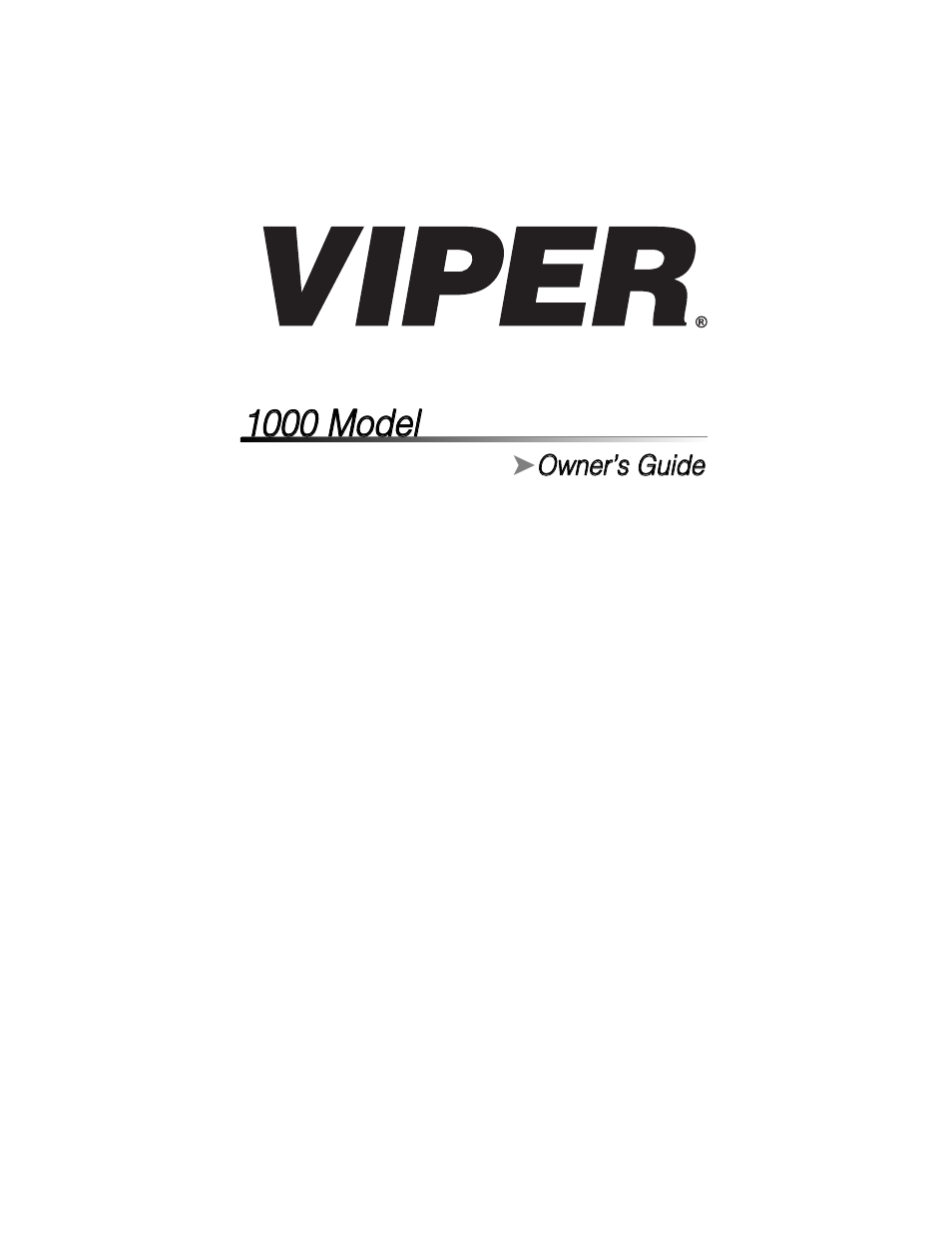 Viper 1000 Model User Manual | 45 pages