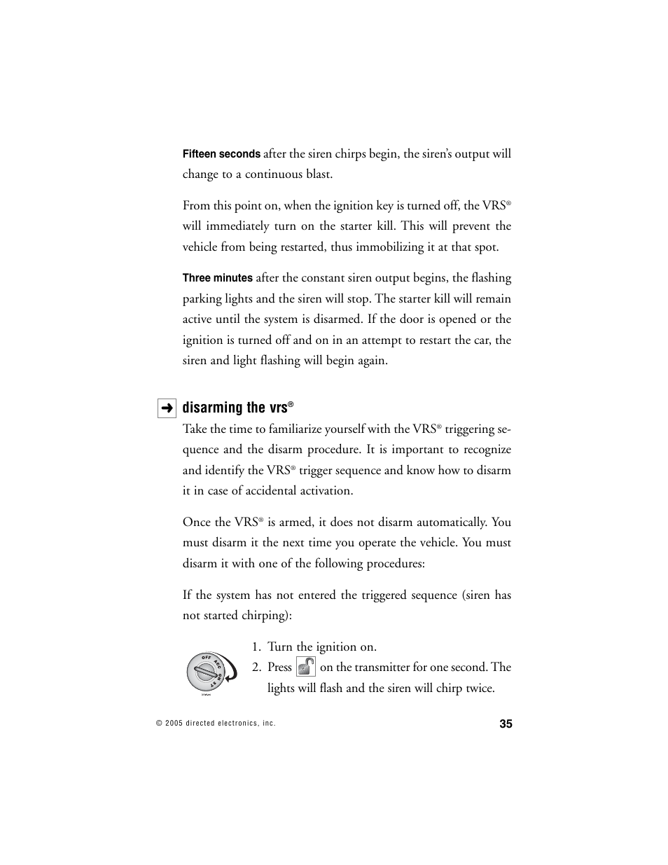 Disarming the vrs | Viper 1000 Model User Manual | Page 34 / 45