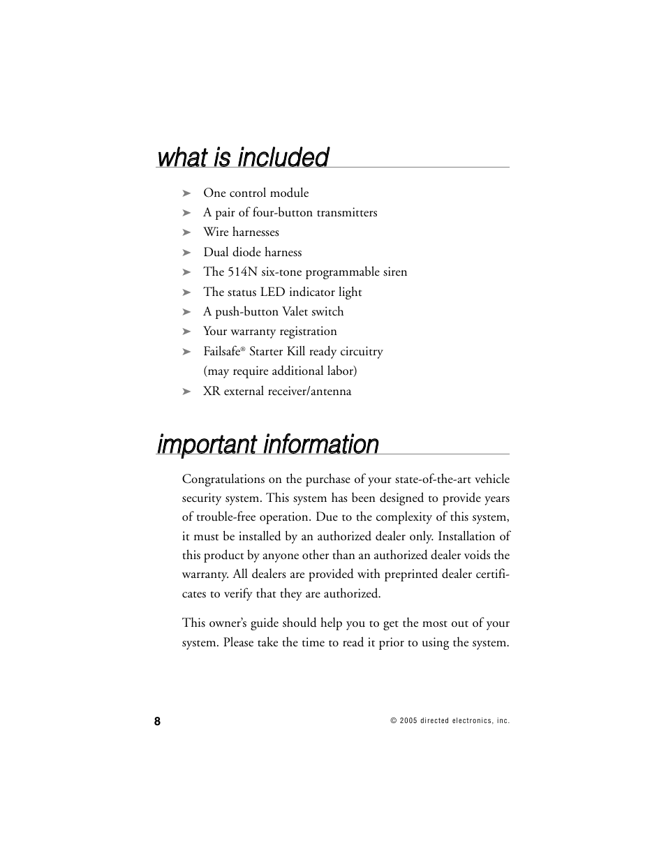 Wwh ha att iiss iin nc cllu ud de ed d | Viper 1000 Model User Manual | Page 7 / 45