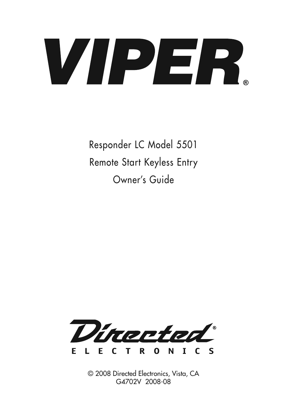 Viper 5501 User Manual | 48 pages