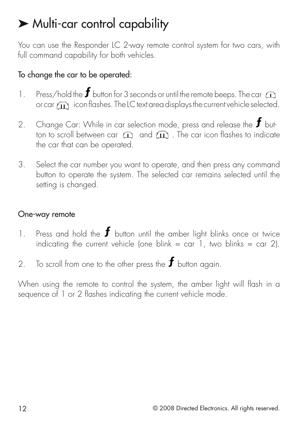 Multi-car control capability | Viper 5501 User Manual | Page 12 / 48