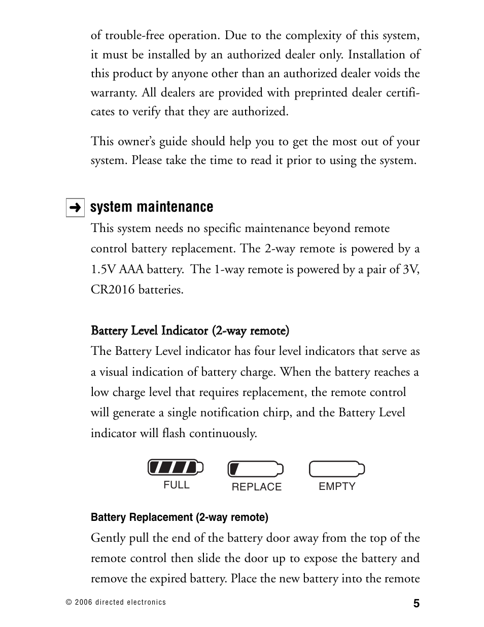 System maintenance | Viper 5002 User Manual | Page 10 / 61