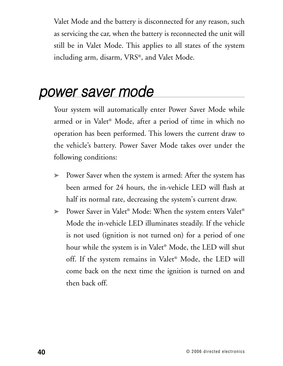 Ppo ow we err ssa avve err m mo od de e | Viper 5002 User Manual | Page 45 / 61