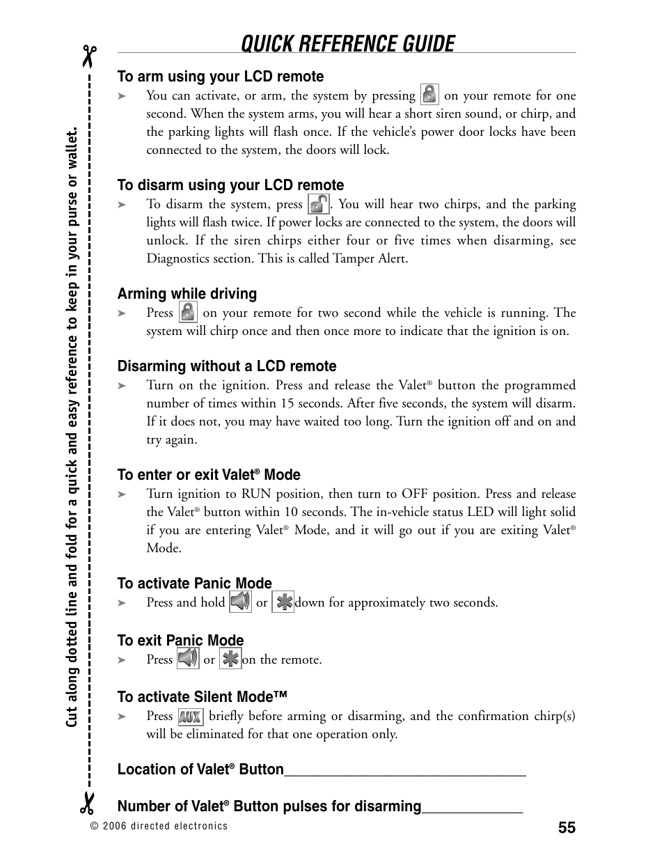 Quick reference guide | Viper 5002 User Manual | Page 60 / 61
