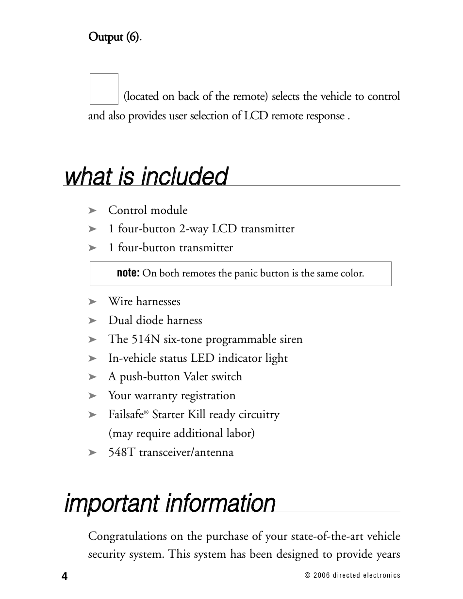 Wwh ha att iiss iin nc cllu ud de ed d | Viper 5002 User Manual | Page 9 / 61