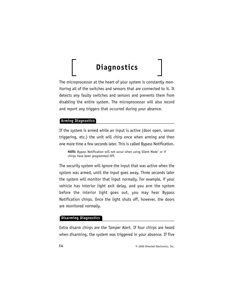 Diagnostics | Viper 700 ESP User Manual | Page 15 / 29