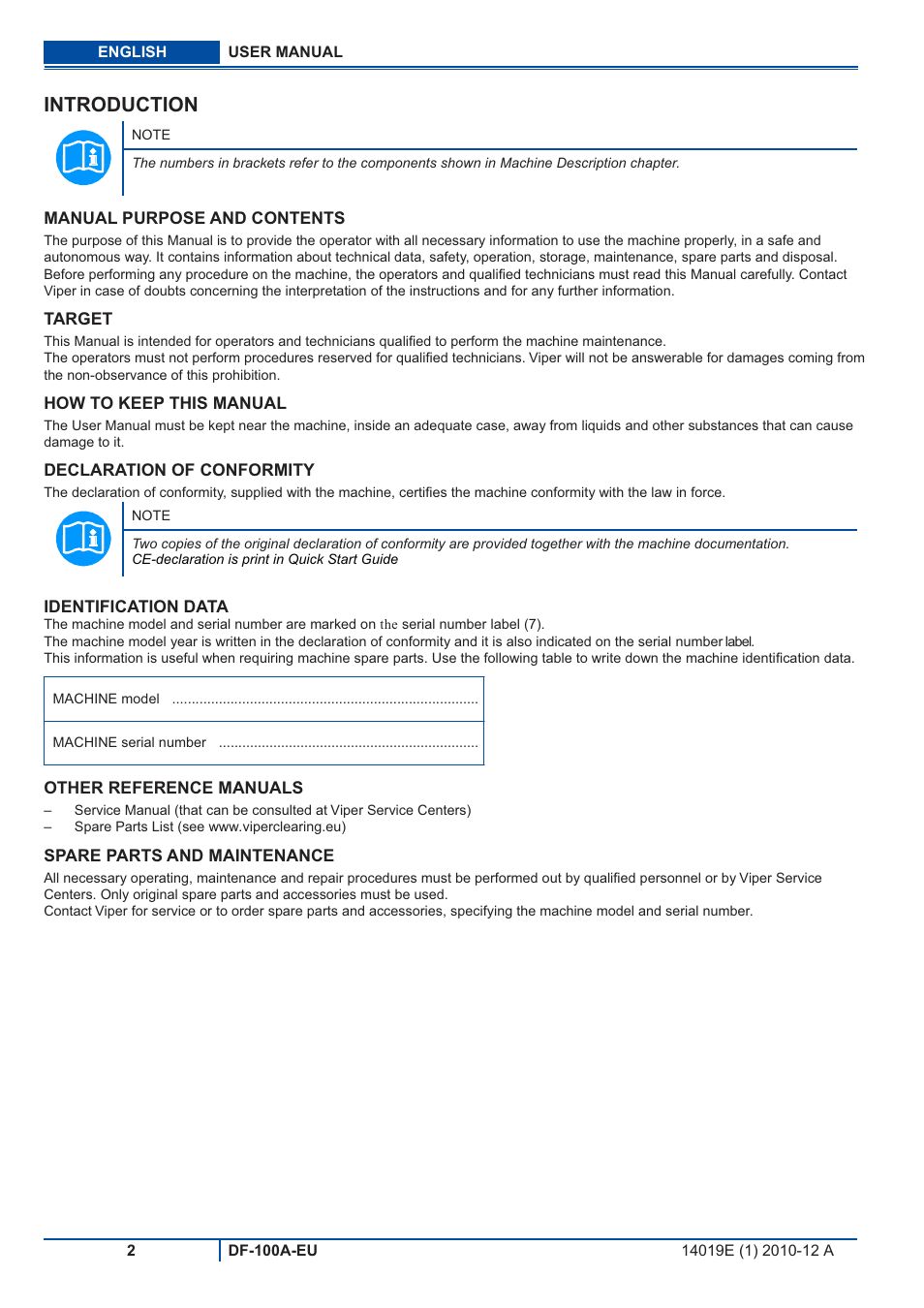 Introduction | Viper DF-100A-EU User Manual | Page 3 / 11