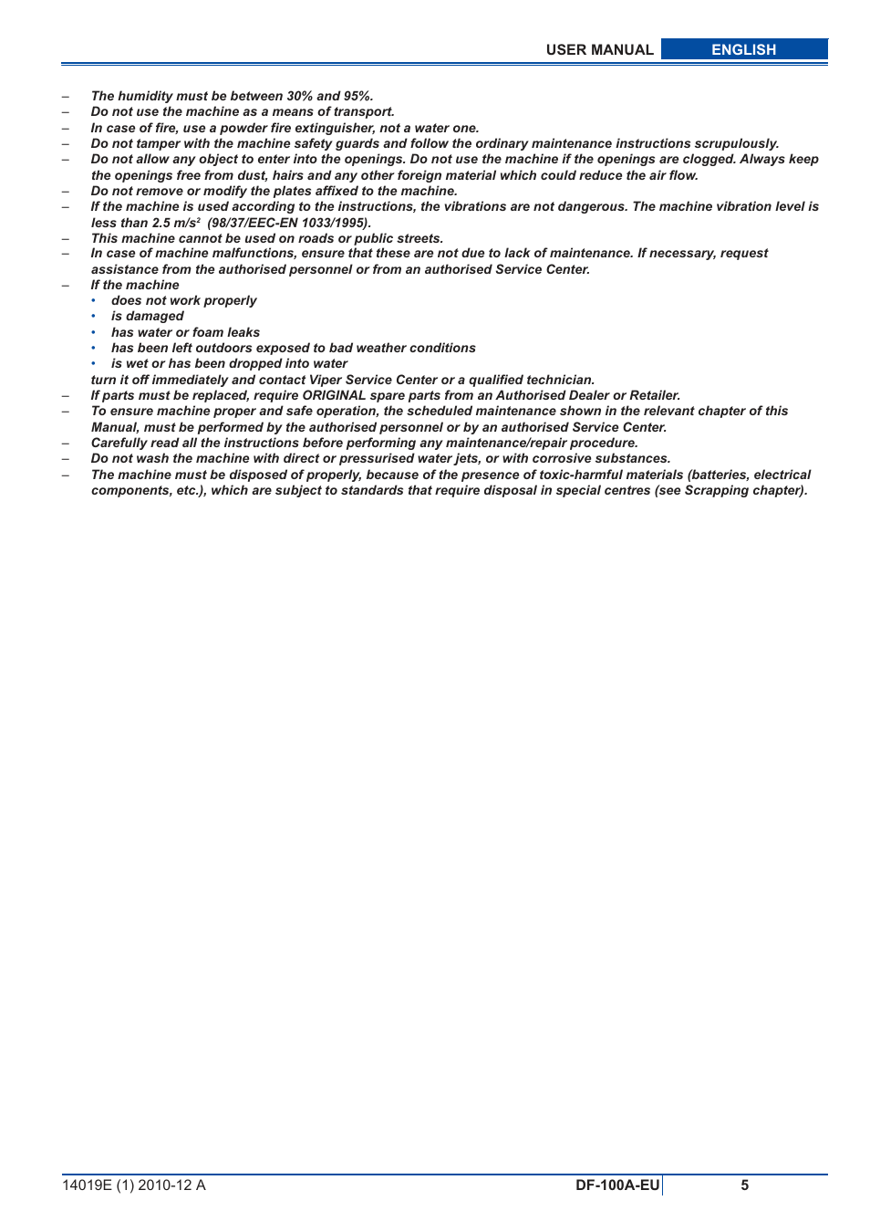 Viper DF-100A-EU User Manual | Page 6 / 11