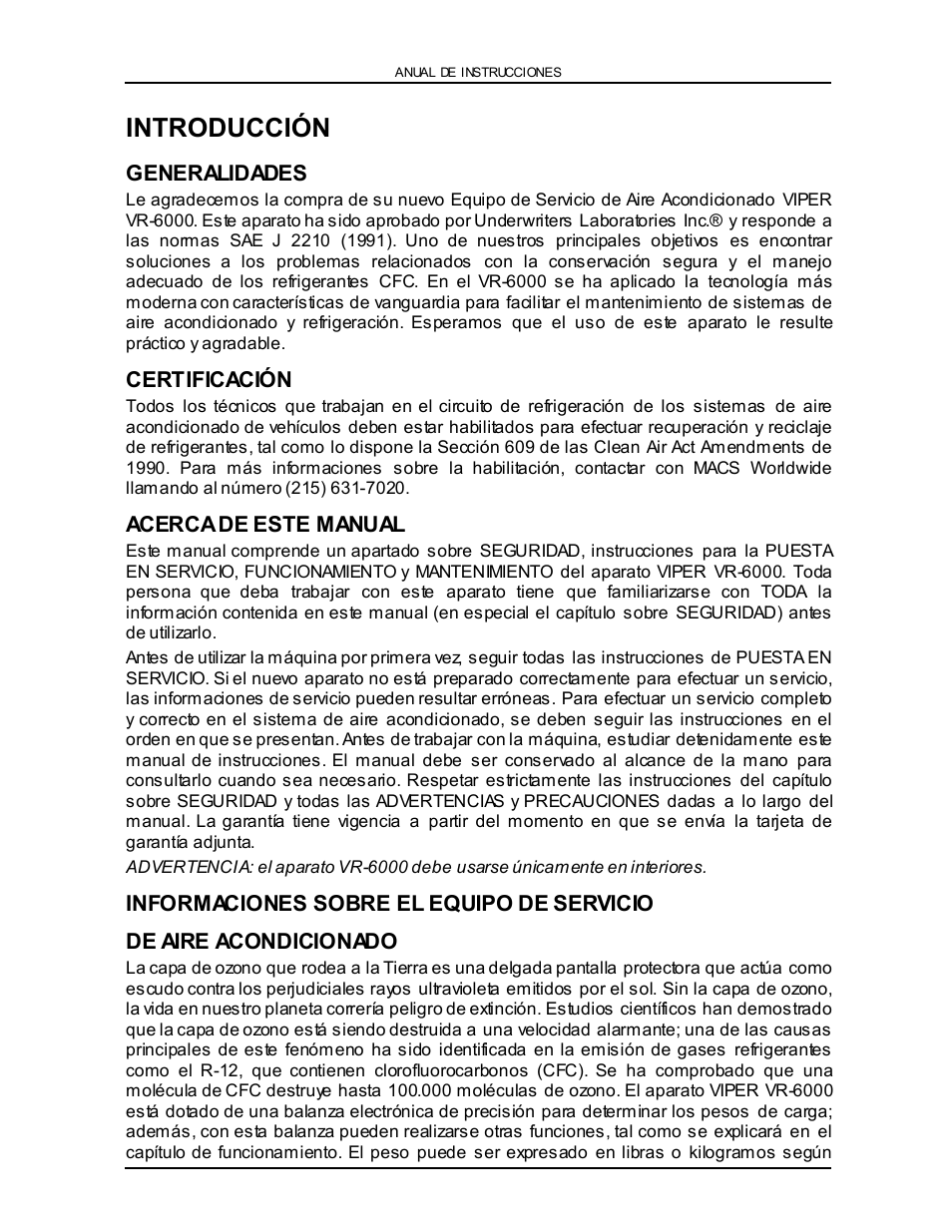 Introducción | Viper VR-6000 User Manual | Page 54 / 76