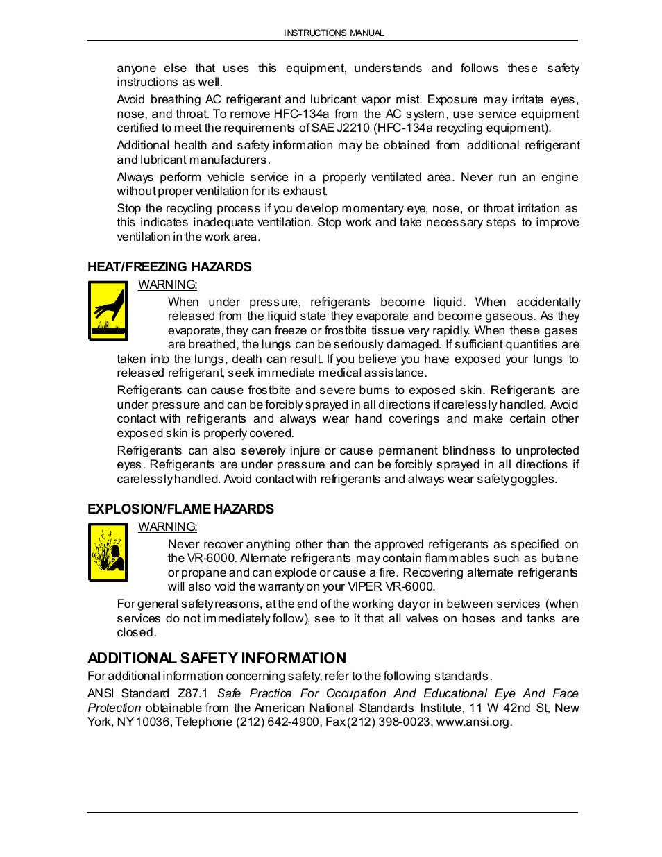 Additional safety information | Viper VR-6000 User Manual | Page 6 / 76