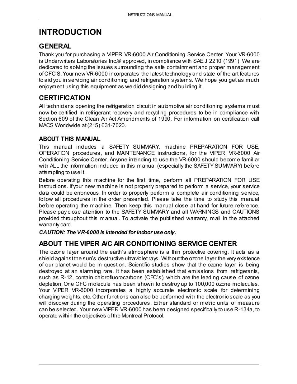 Introduction | Viper VR-6000 User Manual | Page 7 / 76