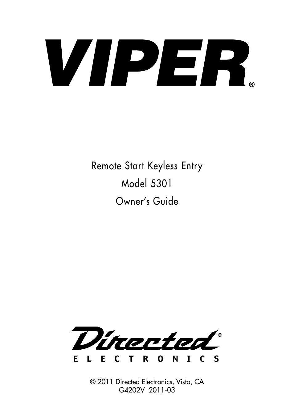 Viper 5301 User Manual | 52 pages