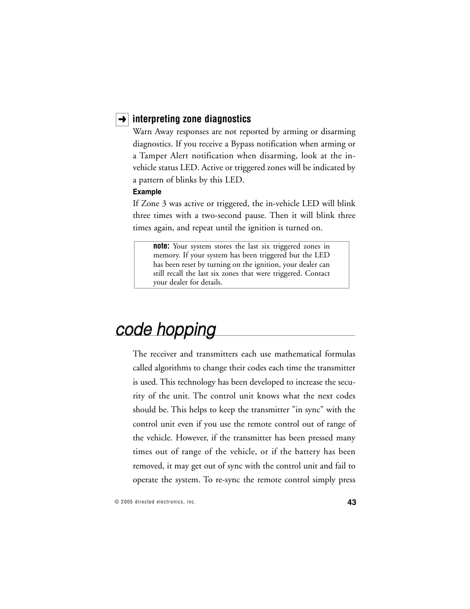 Cco od de e h ho op pp piin ng g | Viper 5000 User Manual | Page 42 / 61