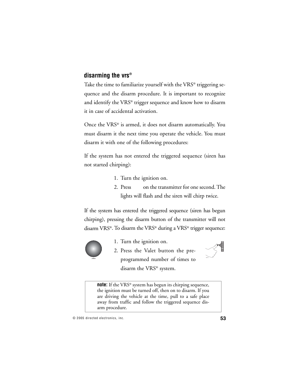 Disarming the vrs | Viper 5000 User Manual | Page 52 / 61