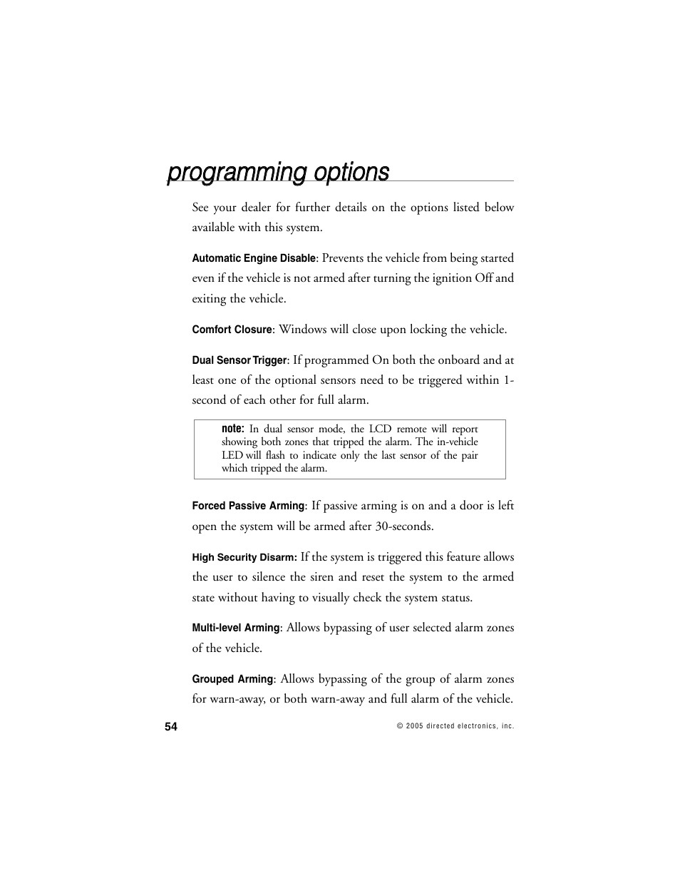 Pprro og grra am mm miin ng g o op pttiio on nss | Viper 5000 User Manual | Page 53 / 61