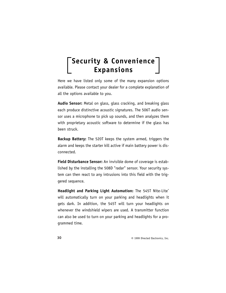 Security & convenience expansions | Viper 420 ESP User Manual | Page 34 / 40