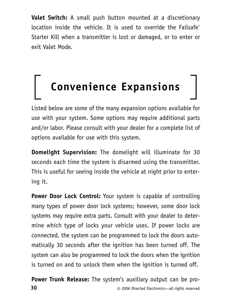 Convenience expansions | Viper 5500 User Manual | Page 33 / 37