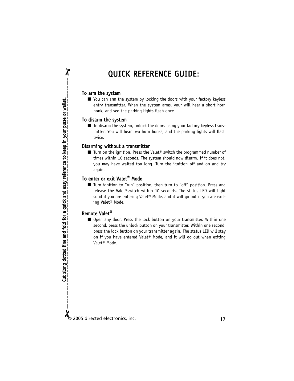 Qqu uiicck k r reeffeer reen nccee g gu uiid dee | Viper Model 330V User Manual | Page 20 / 21