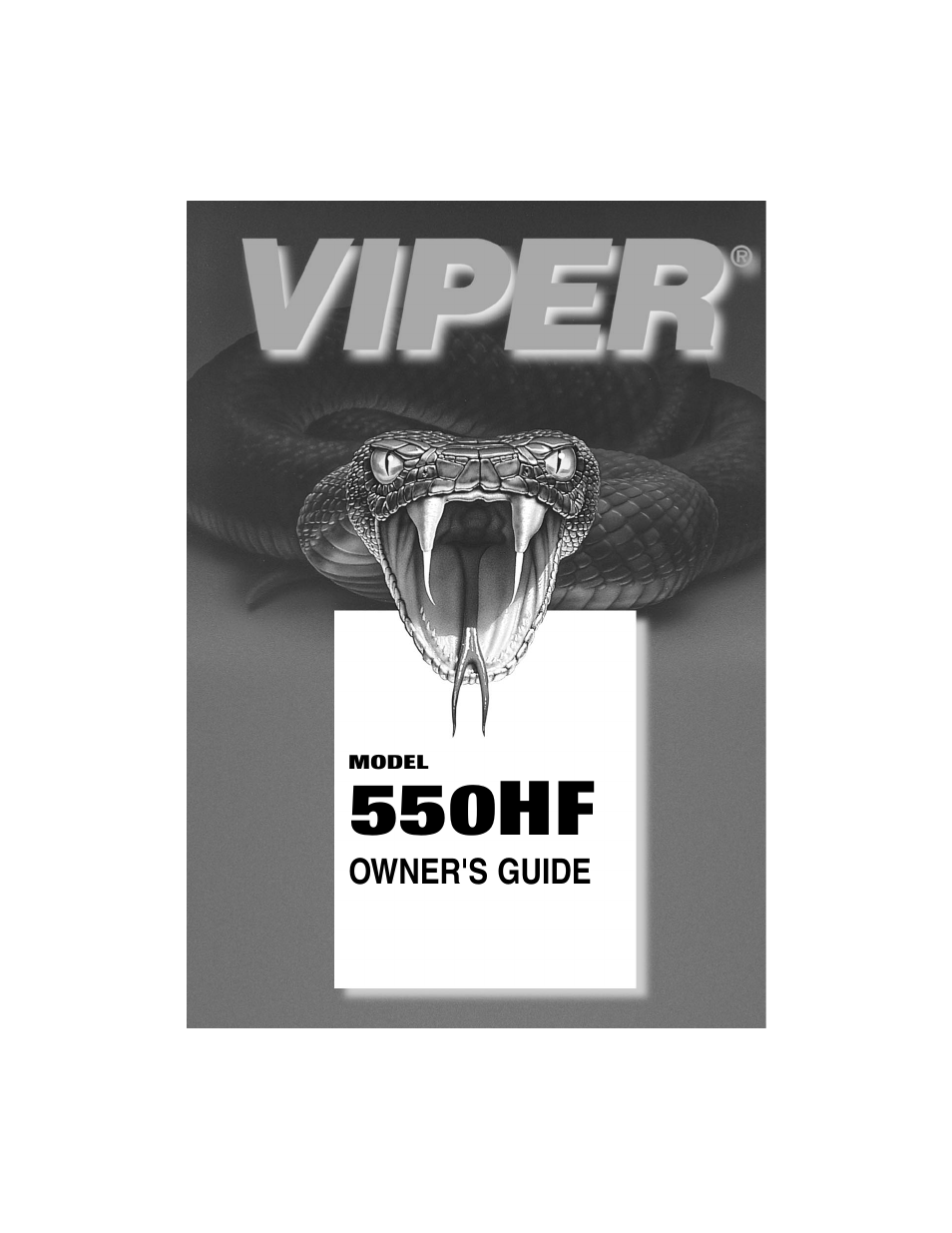 Viper Model 550HF User Manual | 20 pages