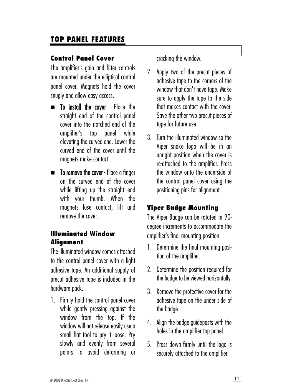 Viper 200.4 User Manual | Page 11 / 16