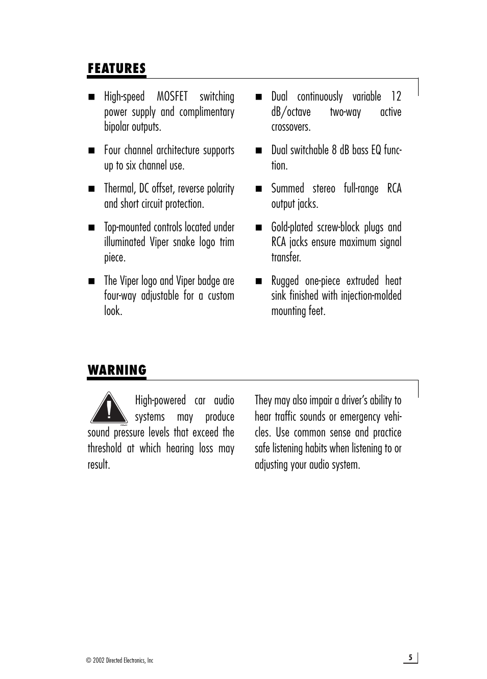 Viper 200.4 User Manual | Page 5 / 16