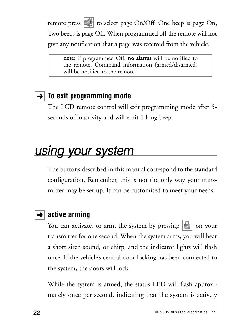 Uussiin ng g yyo ou urr ssyysstte em m | Viper Model 480XV User Manual | Page 21 / 49