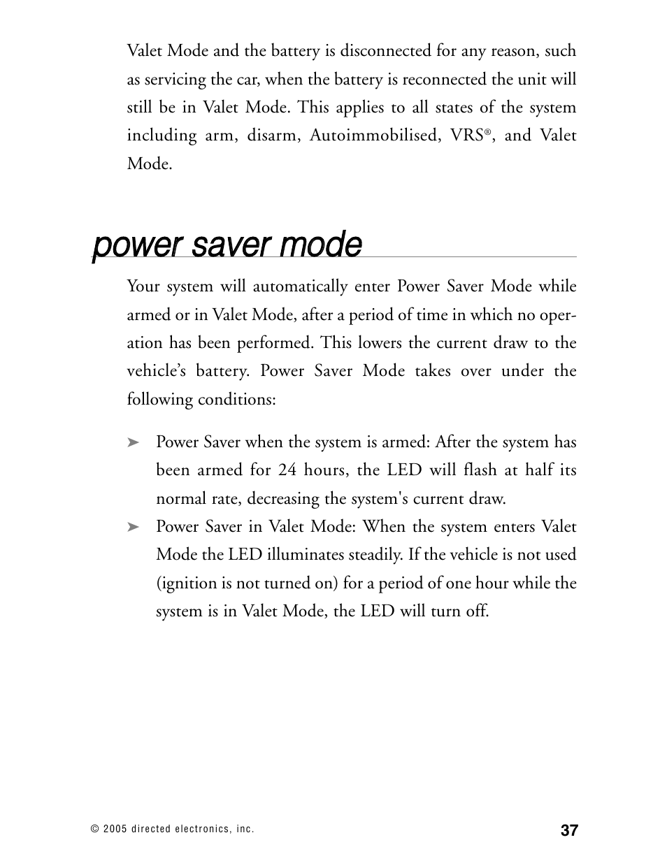 Ppo ow we err ssa avve err m mo od de e | Viper Model 480XV User Manual | Page 36 / 49