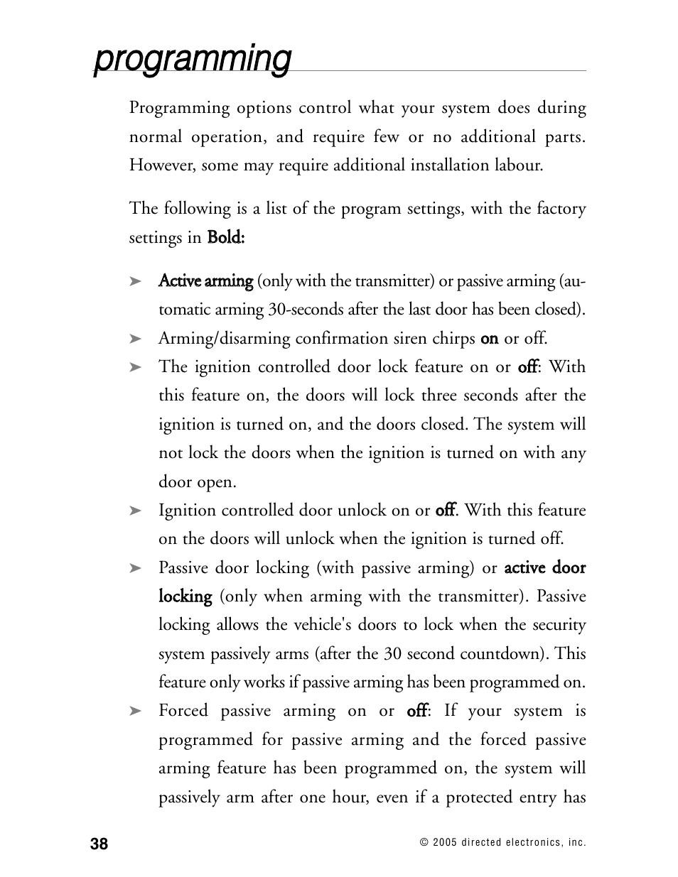 Pprro og grra am mm miin ng g | Viper Model 480XV User Manual | Page 37 / 49