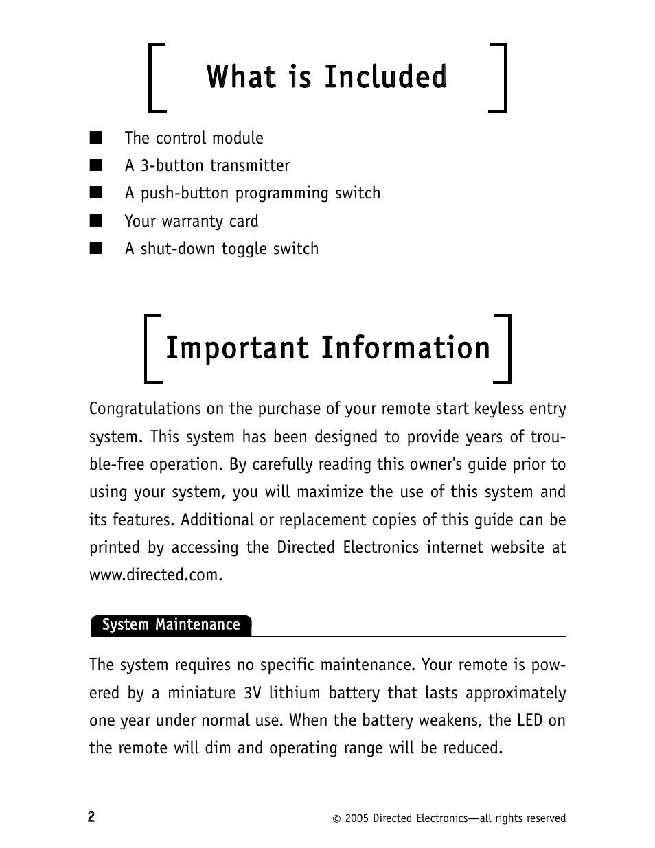 Wwh haatt iiss iin nccllu ud deed d, Iim mp po orrttaan ntt iin nffo orrm maattiio on n | Viper 130XV User Manual | Page 5 / 19