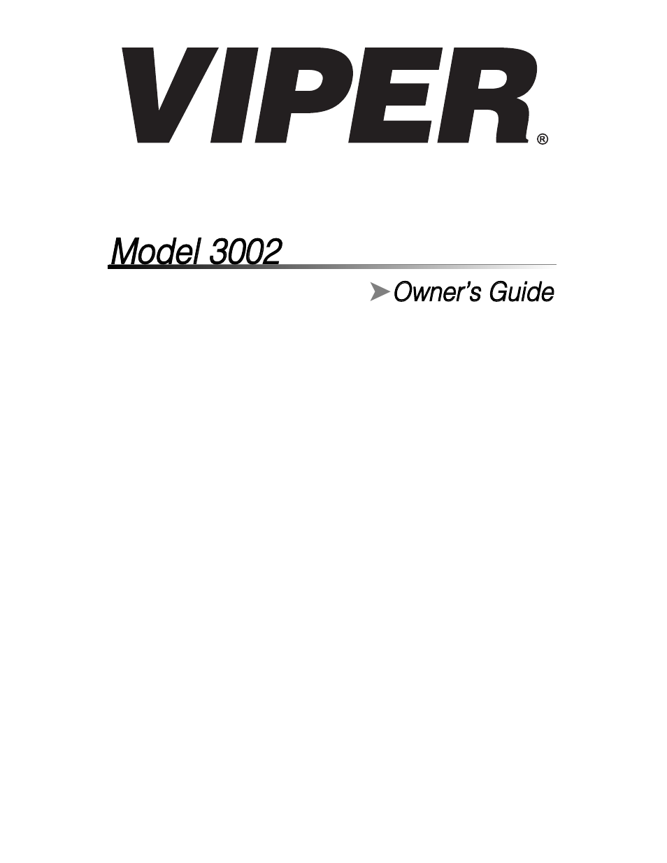 Viper Model 3002 User Manual | 53 pages