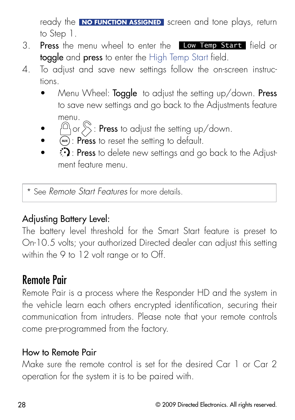 Remote pair | Viper 5902 User Manual | Page 31 / 69