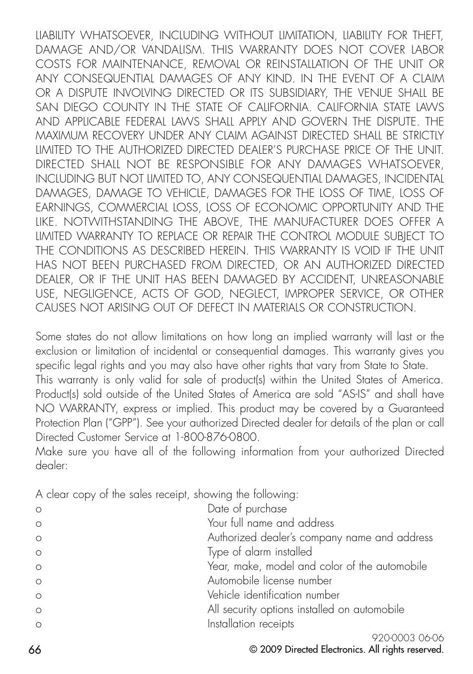 Viper 5902 User Manual | Page 69 / 69