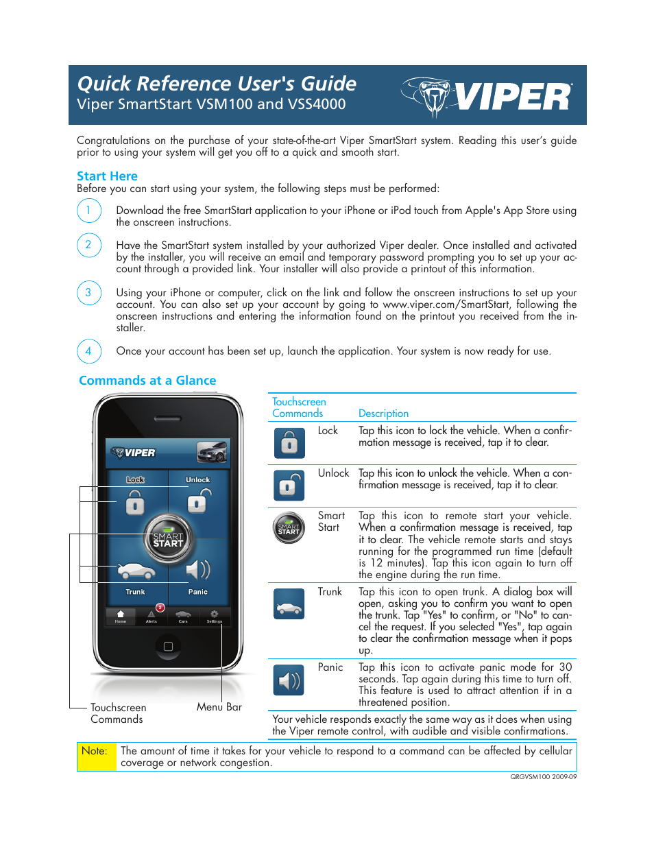 Viper SMARTSTART VSS4000 User Manual | 2 pages