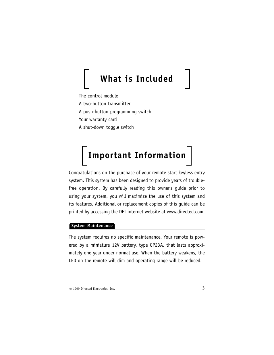 What is included, Important information | Viper 135HF User Manual | Page 6 / 18