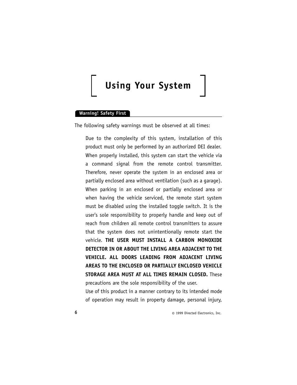 Using your system | Viper 135HF User Manual | Page 9 / 18