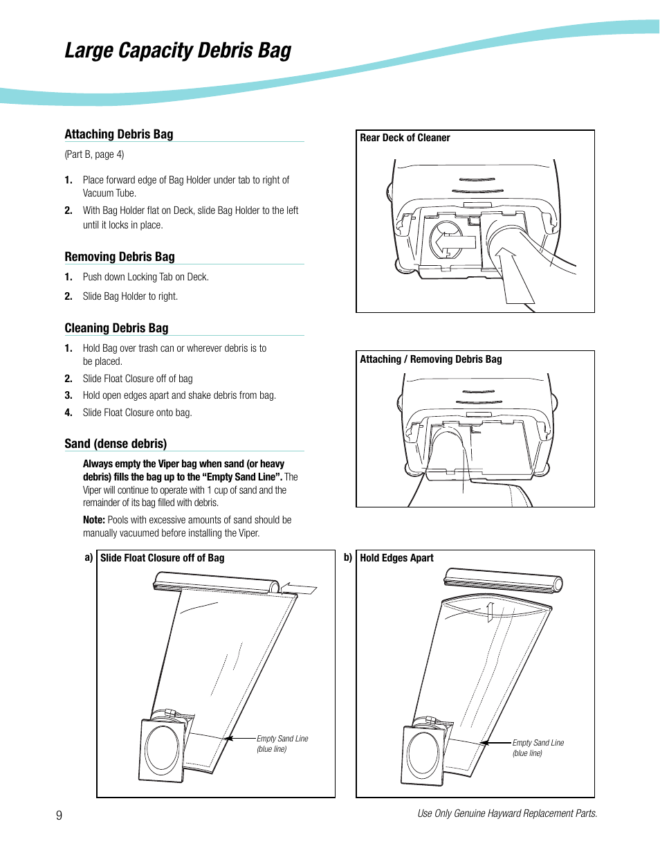 Large capacity debris bag | Viper Hayward 5500 User Manual | Page 10 / 22