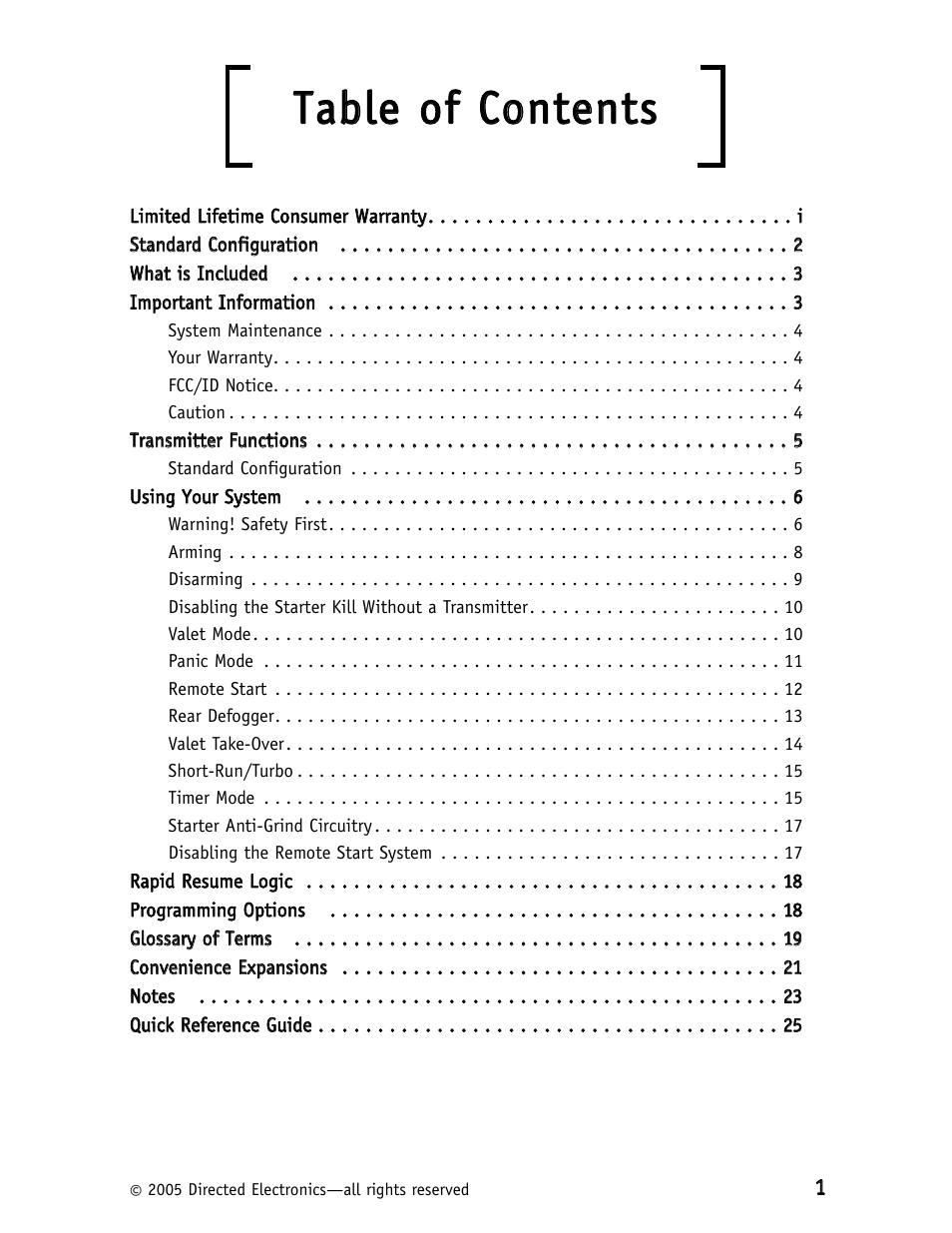 Ttaab bllee o off cco on ntteen nttss | Viper Model 160XV User Manual | Page 4 / 30