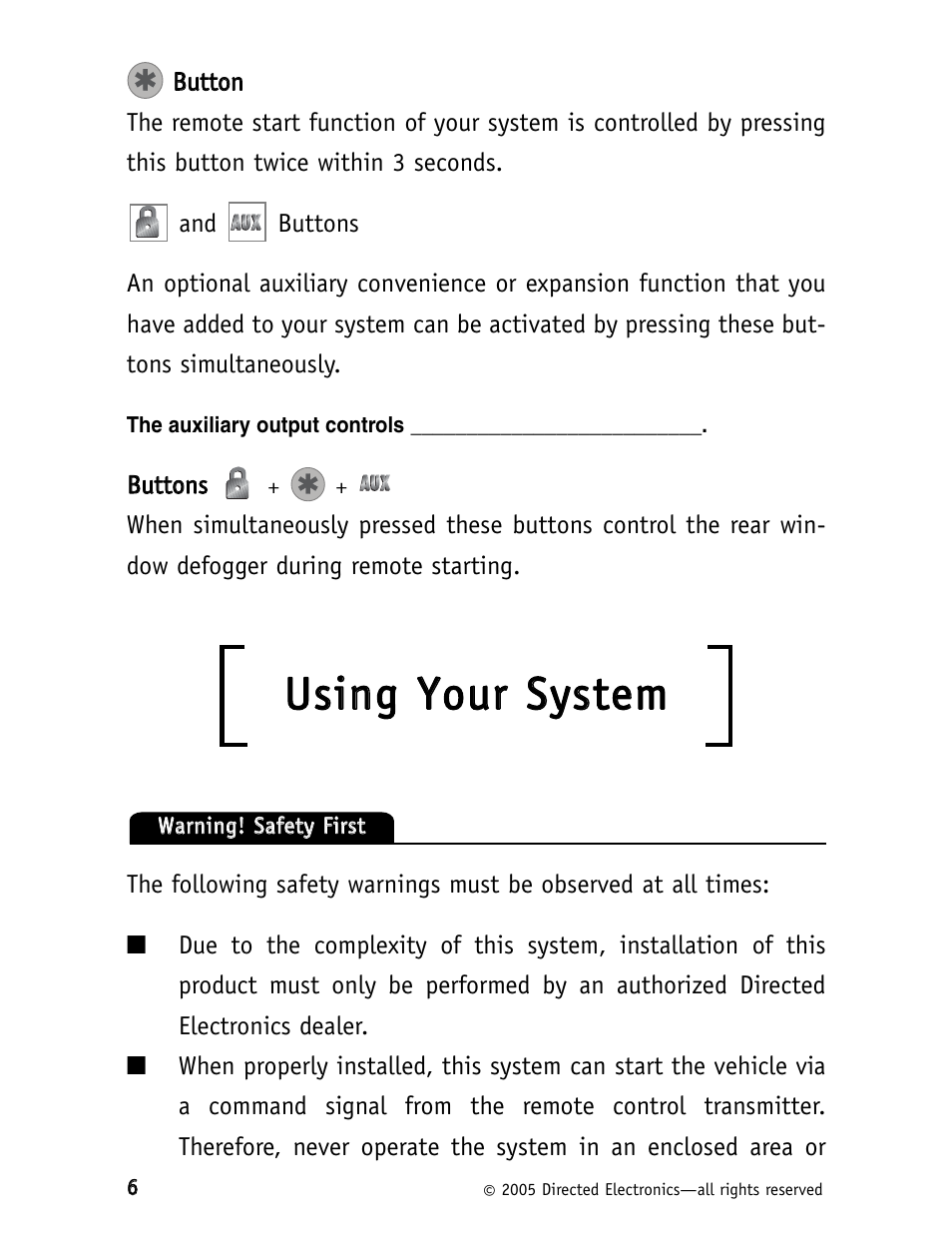 Uussiin ng g y yo ou urr ssyysstteem m | Viper Model 160XV User Manual | Page 9 / 30