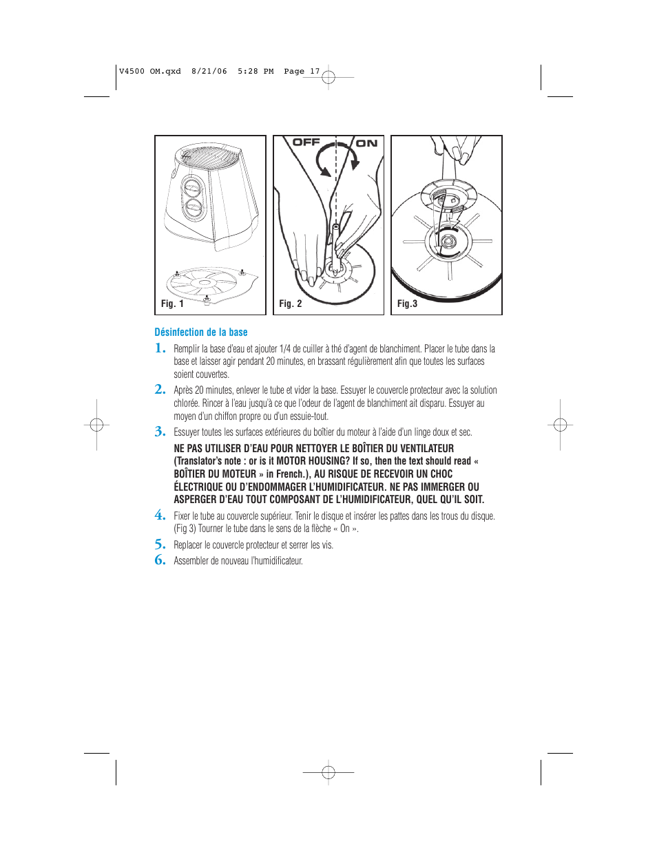 Vicks V4500 User Manual | Page 17 / 30