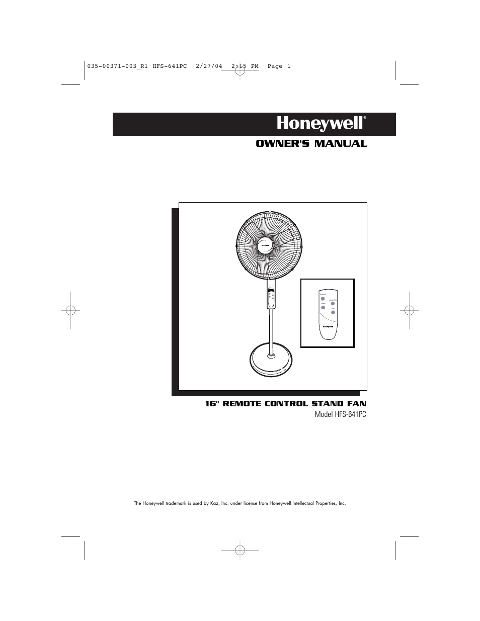 Vicks HFS-641PC User Manual | 24 pages