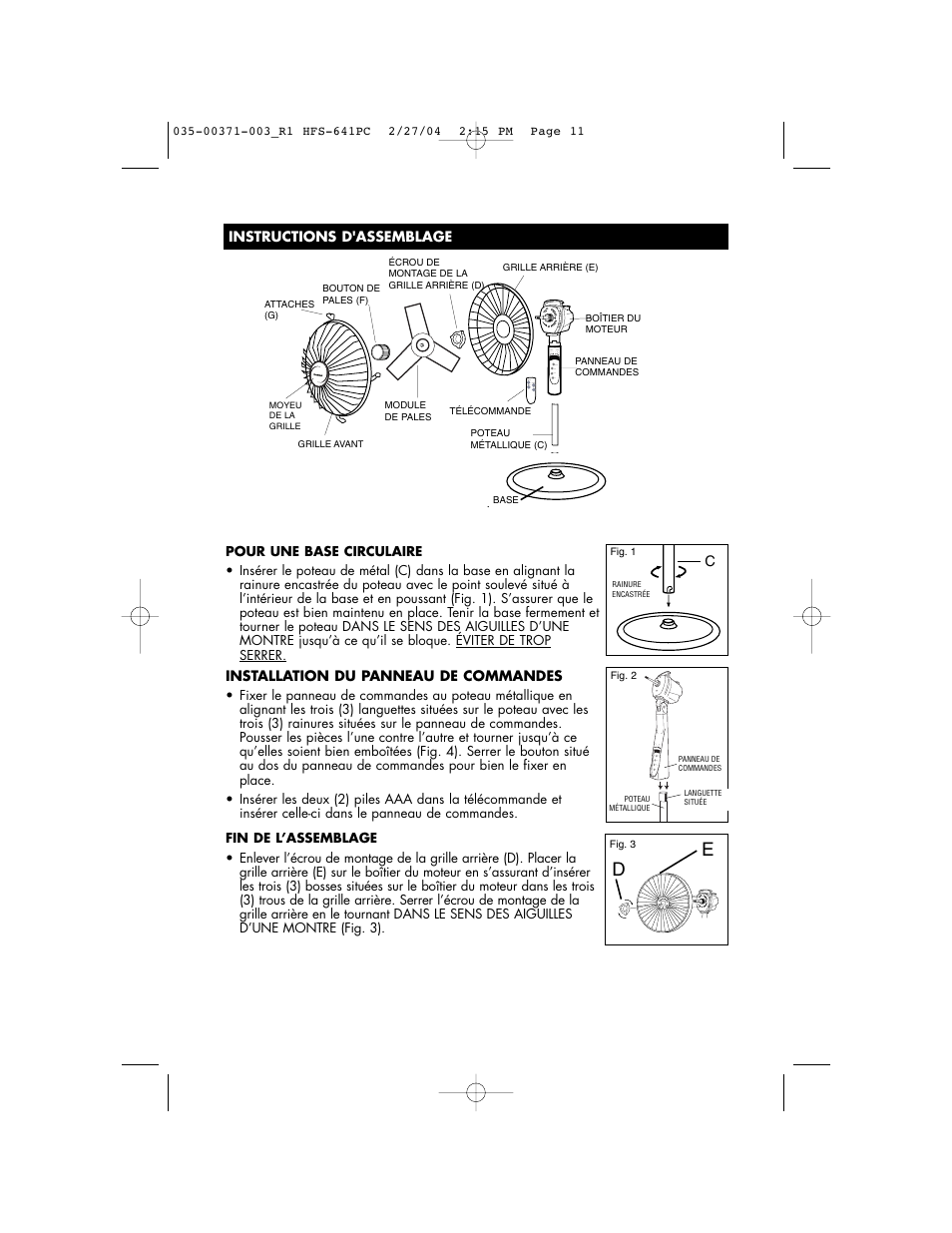 Vicks HFS-641PC User Manual | Page 11 / 24