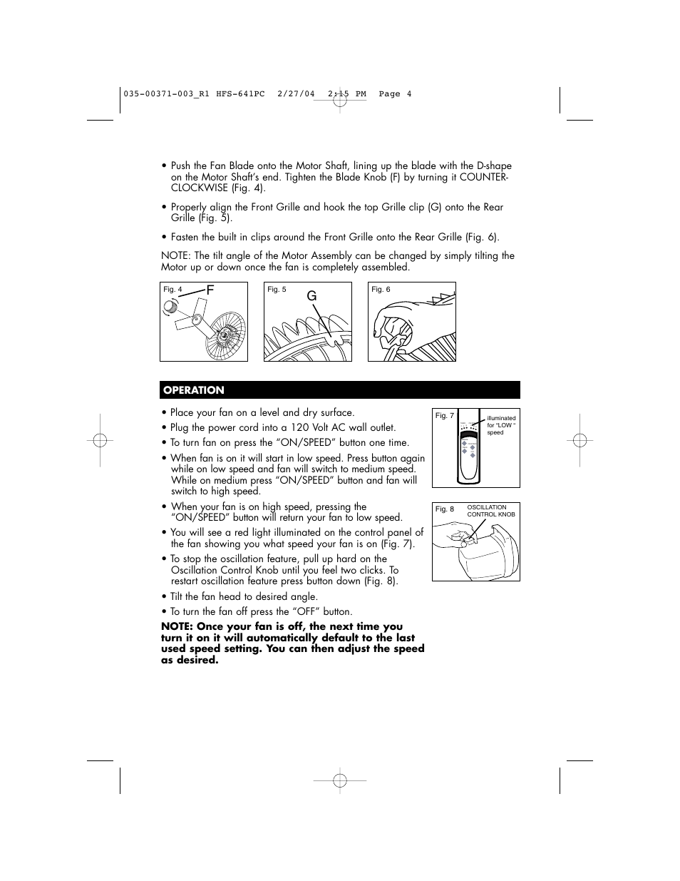 Vicks HFS-641PC User Manual | Page 4 / 24