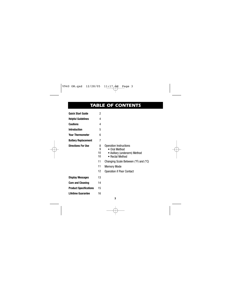 Vicks V940 User Manual | Page 3 / 16