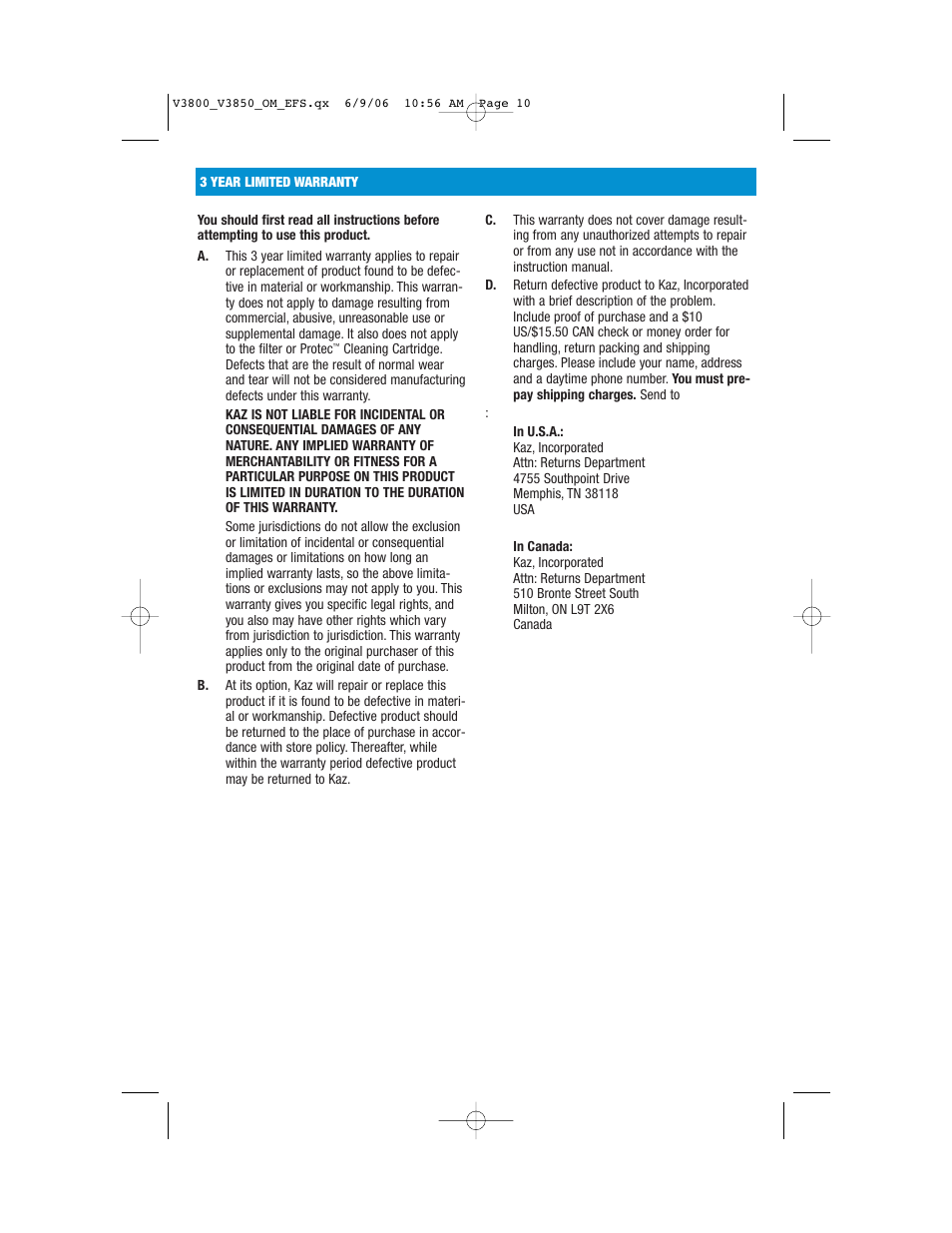 Vicks V3800 Series User Manual | Page 10 / 32