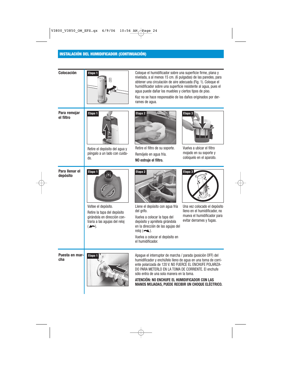 Vicks V3800 Series User Manual | Page 24 / 32