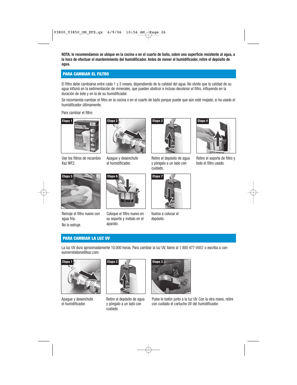Vicks V3800 Series User Manual | Page 26 / 32