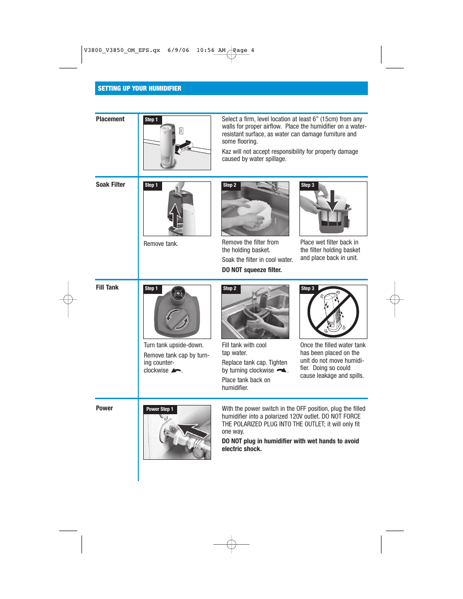 Vicks V3800 Series User Manual | Page 4 / 32